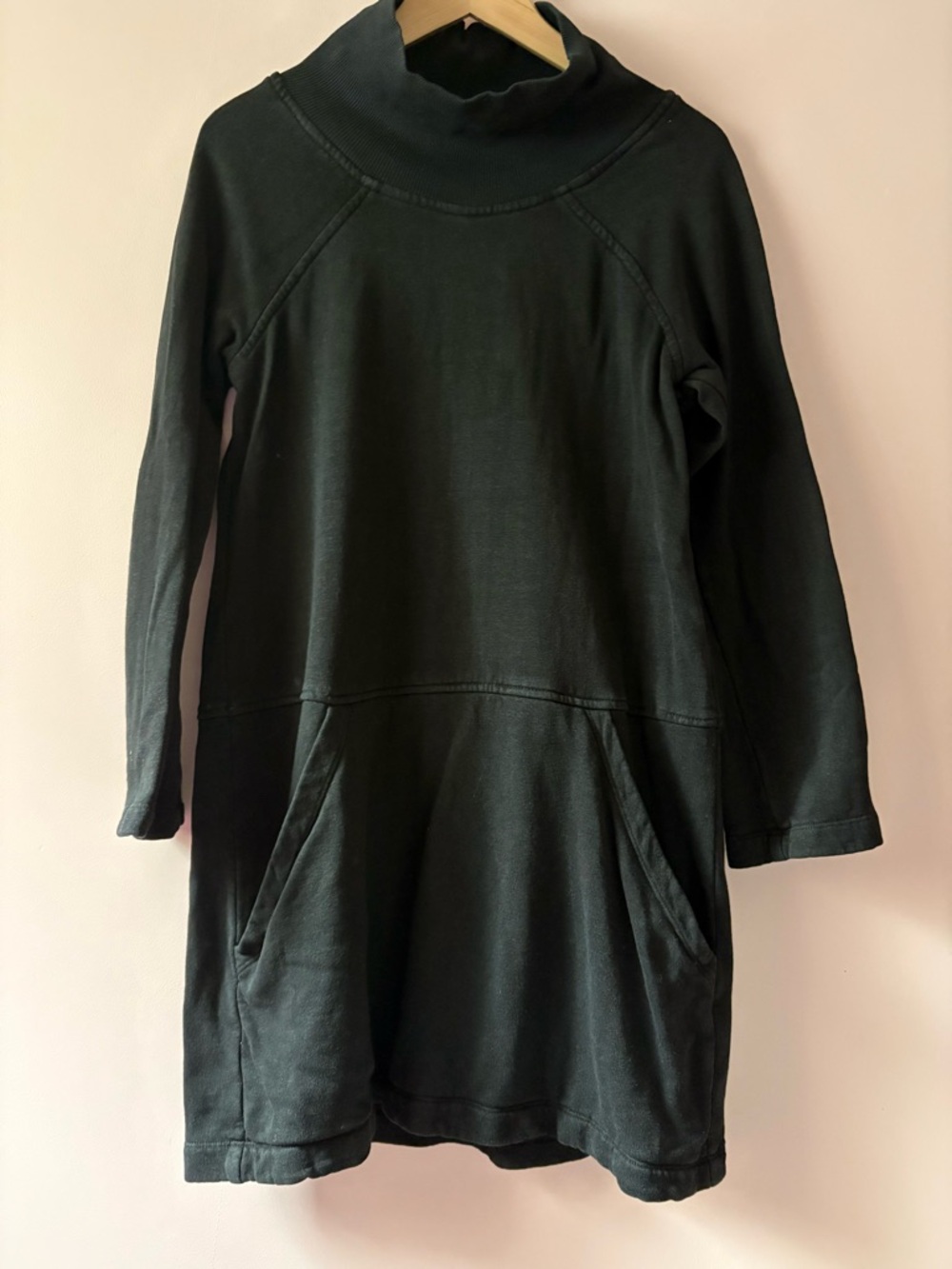 Black Prairie Underground Long Sleeve Sweatshirt Dress Organic Cotton M